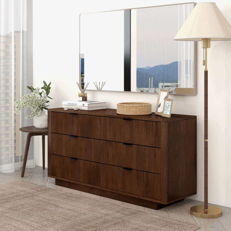 Lola Mid Century Modern Walnut Dresser with 6 Drawers from Midinmod - Luna Furniture