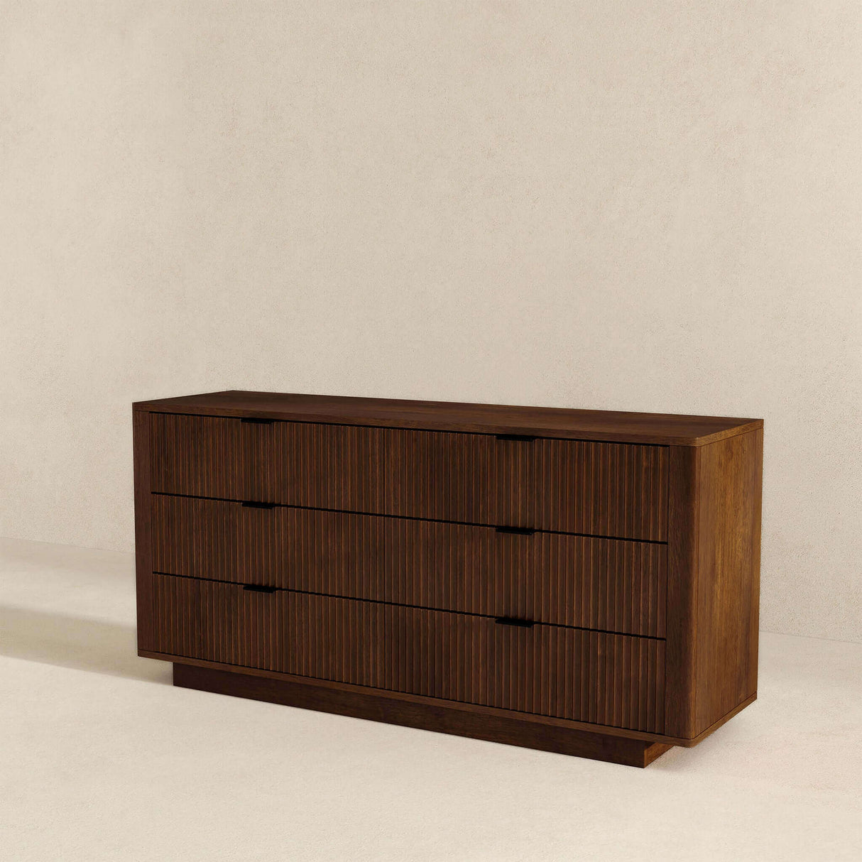 Lola Mid Century Modern Walnut Dresser with 6 Drawers Luna Furniture Lola Mid Century Modern Walnut Dresser with 6 Drawers Luna Furniture