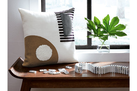 Longsum Black/White/Honey Pillow from Ashley - Luna Furniture