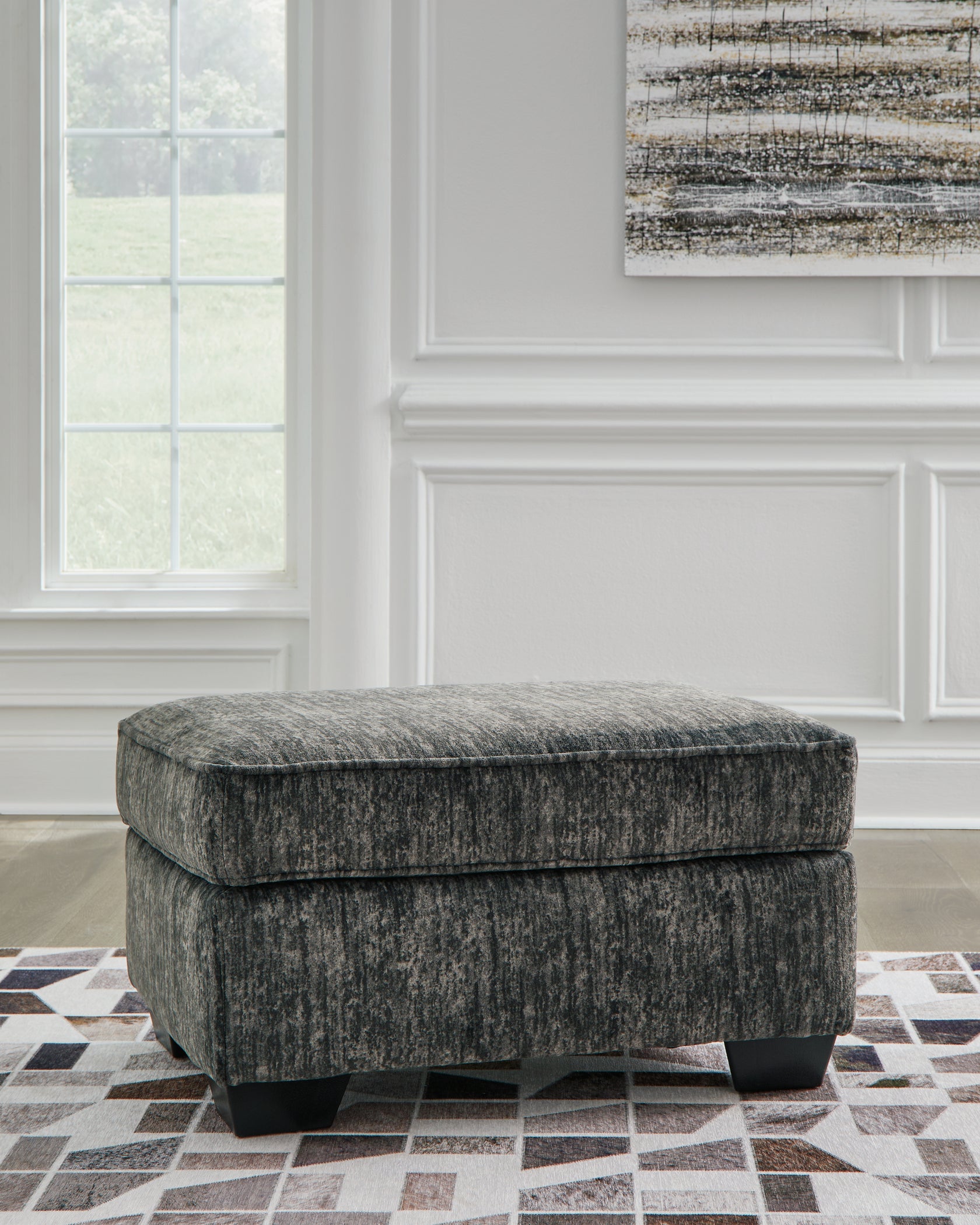 Lonoke Gunmetal Ottoman from Ashley - Luna Furniture