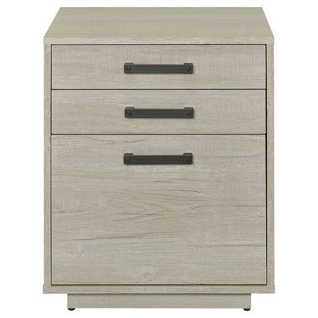 Loomis Whitewashed Gray 3-Drawer Square File Cabinet from Coaster - Luna Furniture