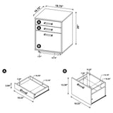 Loomis Whitewashed Gray 3-Drawer Square File Cabinet from Coaster - Luna Furniture
