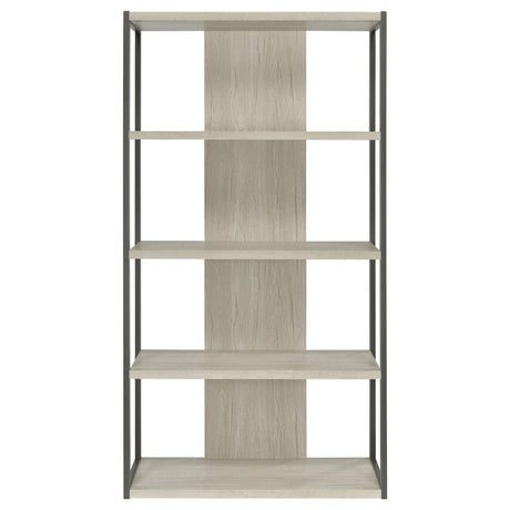 Loomis Whitewashed Gray 4-Shelf Bookcase from Coaster - Luna Furniture