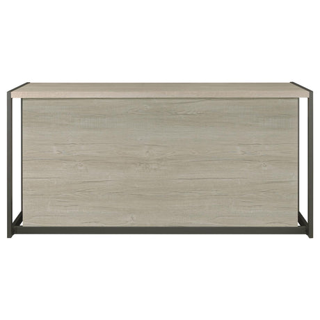 Loomis Whitewashed Gray and Gunmetal 4-Drawer Rectangular Office Desk from Coaster - Luna Furniture