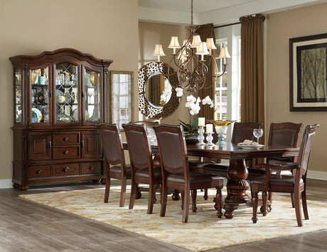 Lordsburg Brown Chery 103" Double Pedestal Extendable Dining Set from Homelegance - Luna Furniture