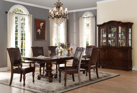 Lordsburg Brown Chery 103" Double Pedestal Extendable Dining Set from Homelegance - Luna Furniture