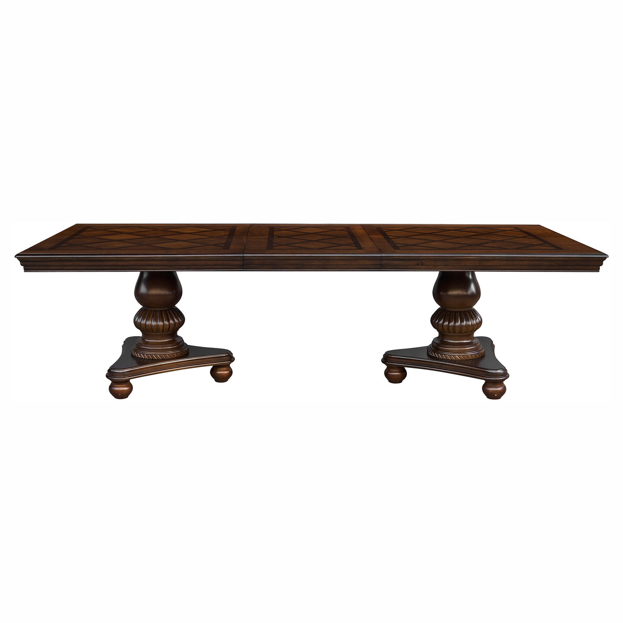 Lordsburg Brown Chery 103" Double Pedestal Extendable Dining Table from Homelegance - Luna Furniture