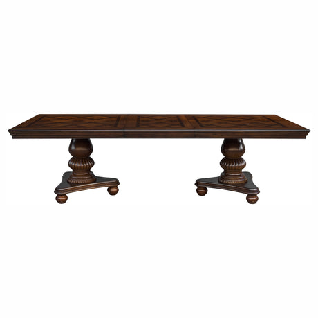 Lordsburg Brown Chery 103" Double Pedestal Extendable Dining Table from Homelegance - Luna Furniture