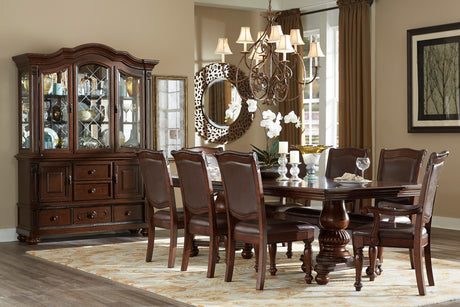 Lordsburg Brown Chery 103" Double Pedestal Extendable Dining Table from Homelegance - Luna Furniture