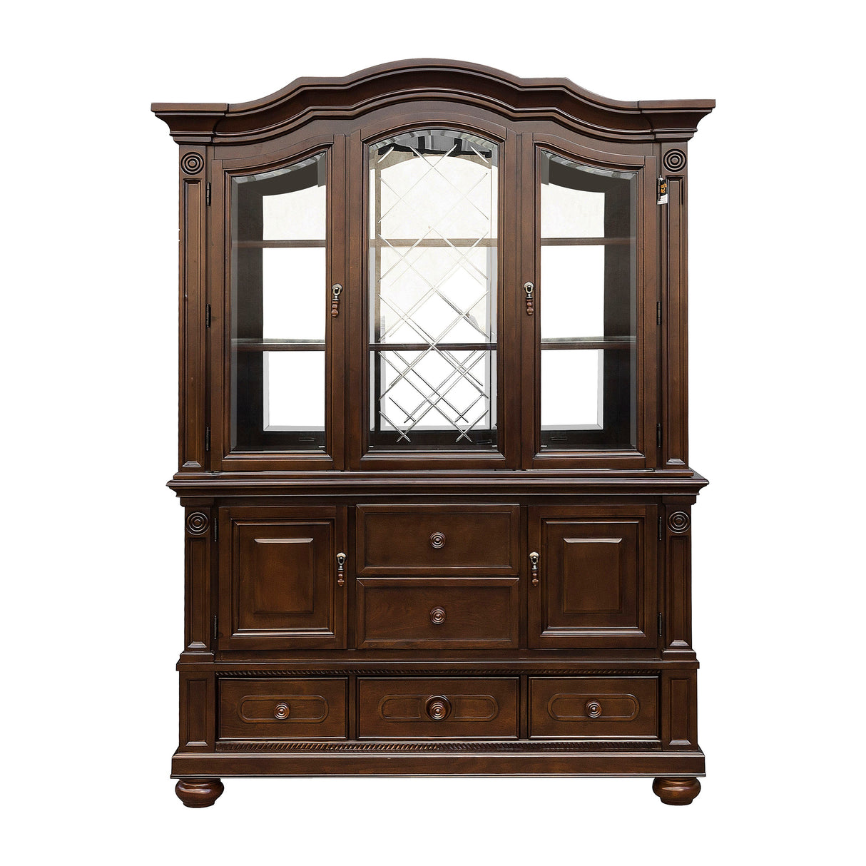 Lordsburg Brown Chery China Cabinet (Buffet & Hutch) from Homelegance - Luna Furniture