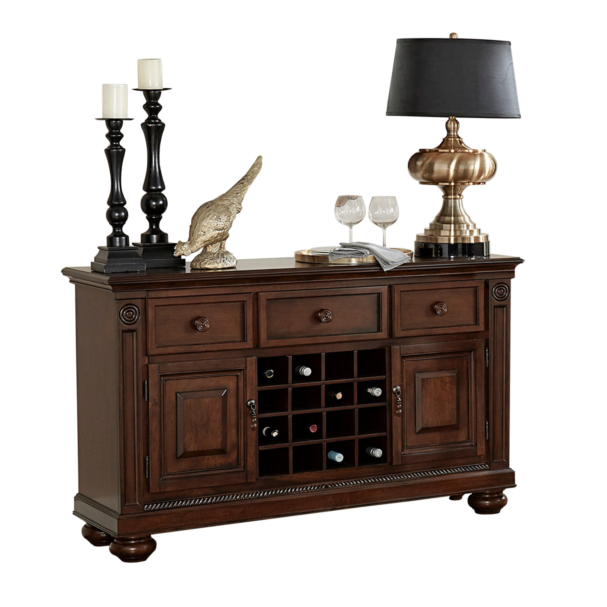 Lordsburg Brown Chery Server from Homelegance - Luna Furniture