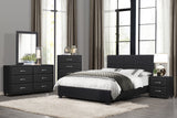 Lorenzi Black Full Upholstered Platform Bed from Homelegance - Luna Furniture