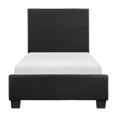 Lorenzi Black Twin Upholstered Platform Bed from Homelegance - Luna Furniture