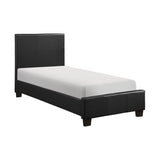 Lorenzi Black Twin Upholstered Platform Bed from Homelegance - Luna Furniture