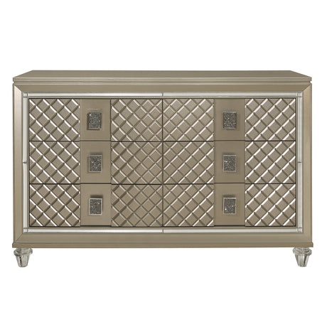 Loudon Champagne Metallic Youth Dresser from Homelegance - Luna Furniture