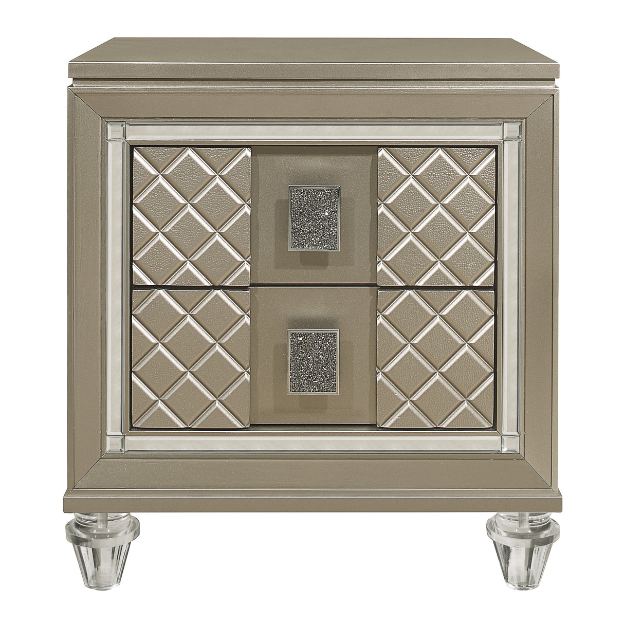 Loudon Champagne Metallic Youth Nightstand from Homelegance - Luna Furniture