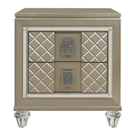 Loudon Champagne Metallic Youth Nightstand from Homelegance - Luna Furniture