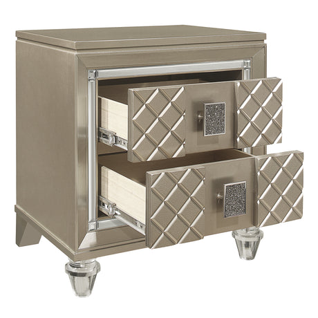 Loudon Champagne Metallic Youth Nightstand from Homelegance - Luna Furniture