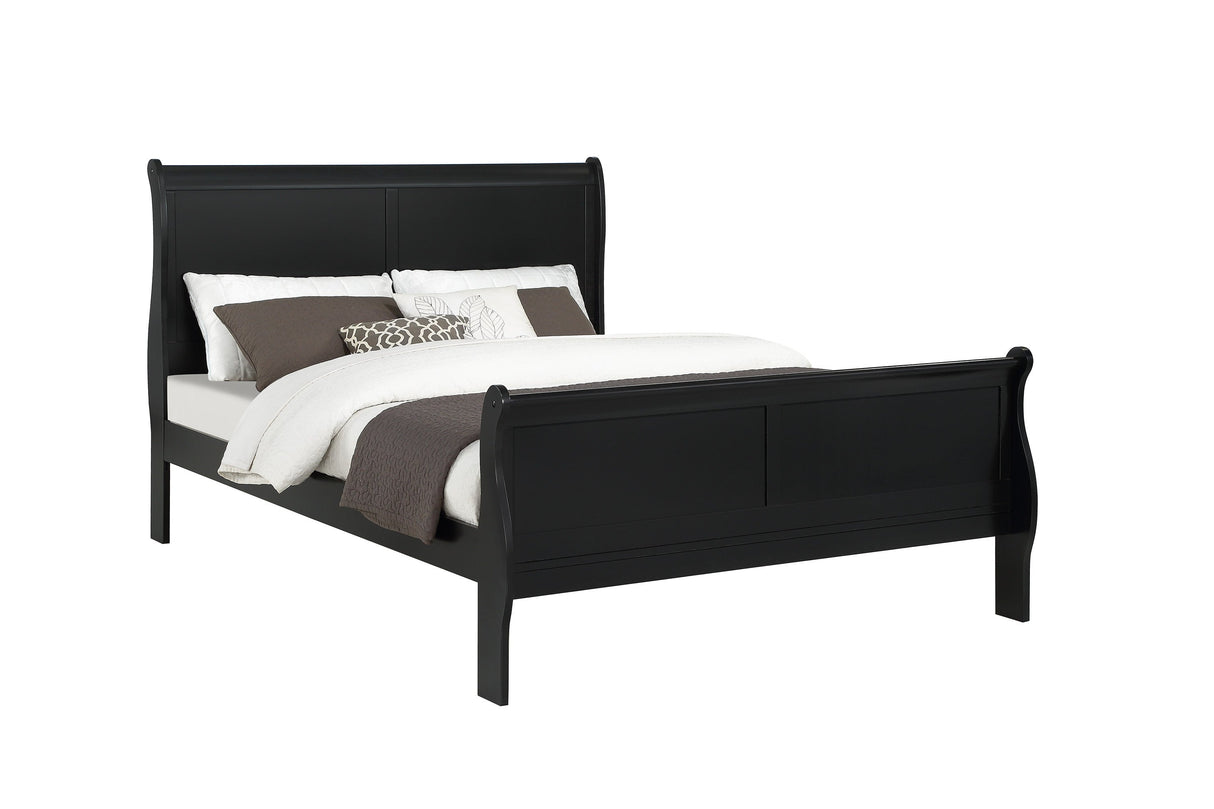 Louis Philip Black Full Sleigh Bed from Crown Mark - Luna Furniture
