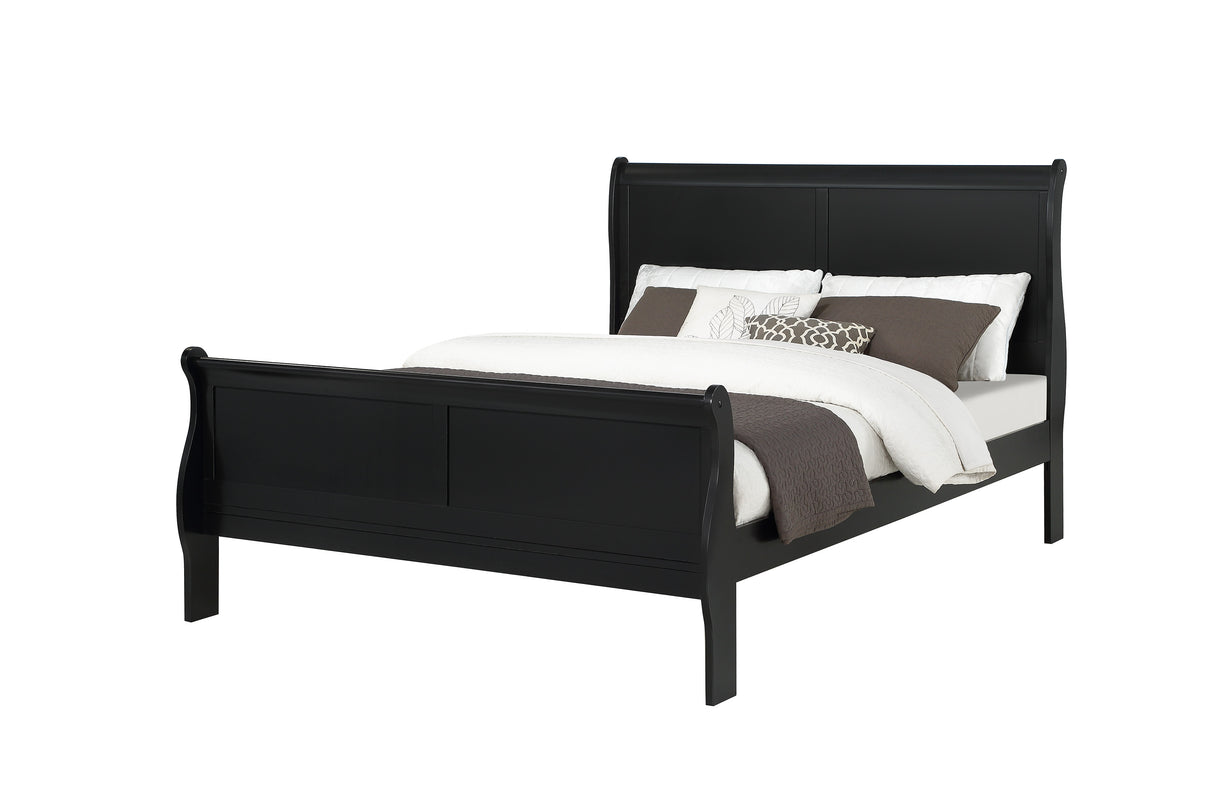 Louis Philip Black Sleigh Bedroom Set from Crown Mark - Luna Furniture