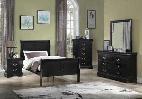 Louis Philip Black Sleigh Youth Bedroom Set from Crown Mark - Luna Furniture