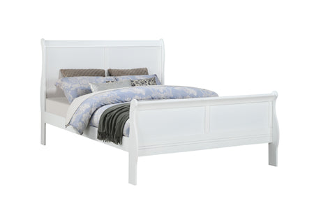 Louis Philip White King Sleigh Bed from Crown Mark - Luna Furniture