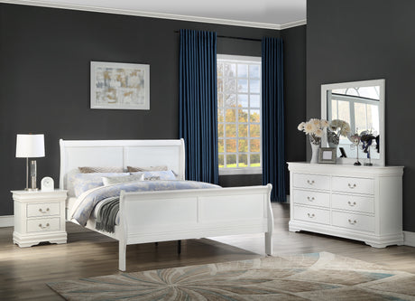 Louis Philip White Sleigh Bedroom Set from Crown Mark - Luna Furniture