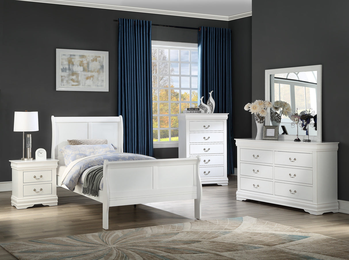 Louis Philip White Sleigh Youth Bedroom Set from Crown Mark - Luna Furniture