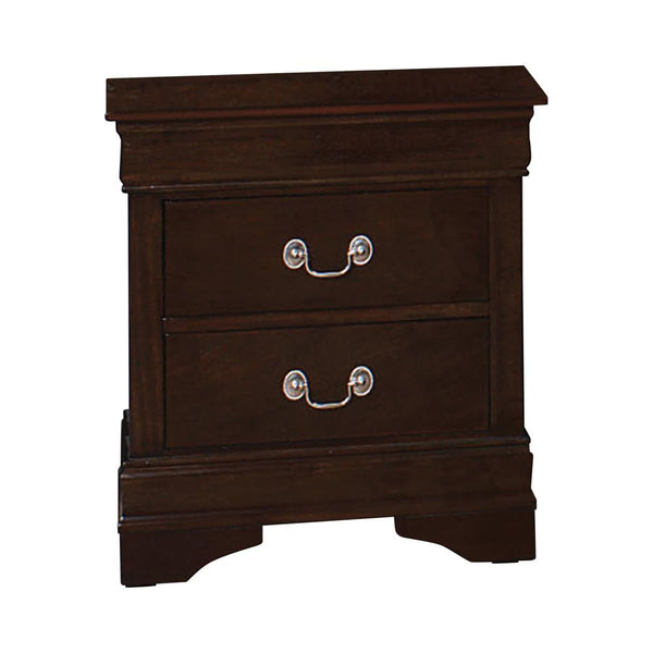Louis Philippe Cappuccino 2-Drawer Nightstand
