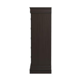 Louis Philippe Cappuccino 5-Drawer Chest with Silver Bails from Coaster - Luna Furniture