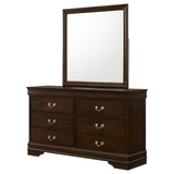 Louis Philippe Cappuccino 6-Drawer Dresser with Mirror from Coaster - Luna Furniture