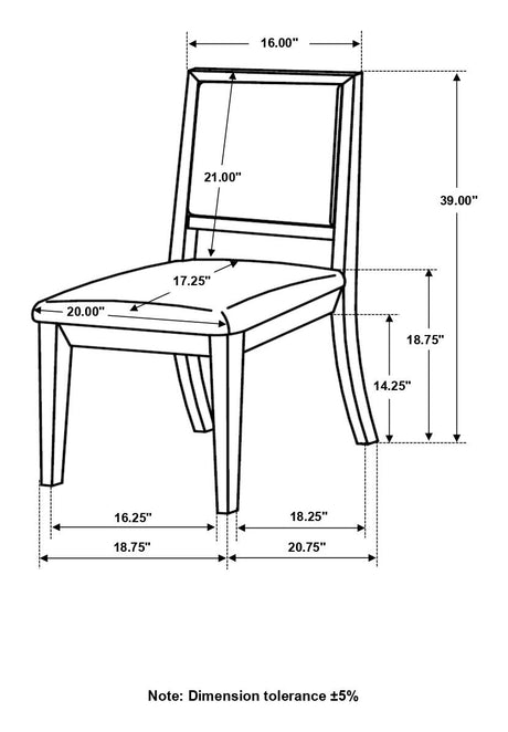 Louise Black and Cream Upholstered Dining Side Chairs, Set of 2 from Coaster - Luna Furniture