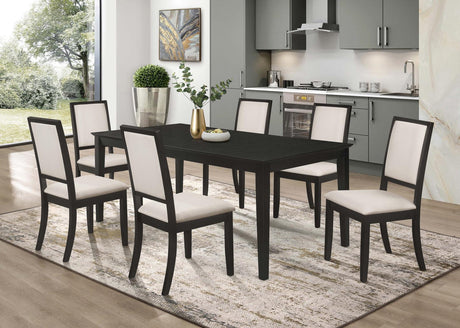 Louise Black and Cream Upholstered Dining Side Chairs, Set of 2 from Coaster - Luna Furniture