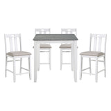 Lowell Bright White/Weathered Gray 5-Piece Counter Height Set from Homelegance - Luna Furniture