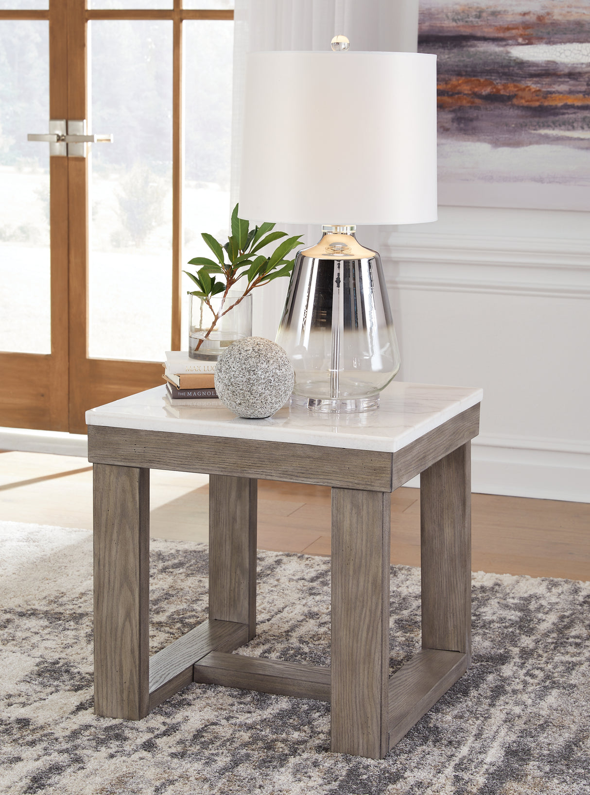 Loyaska Brown/Ivory End Table from Ashley - Luna Furniture