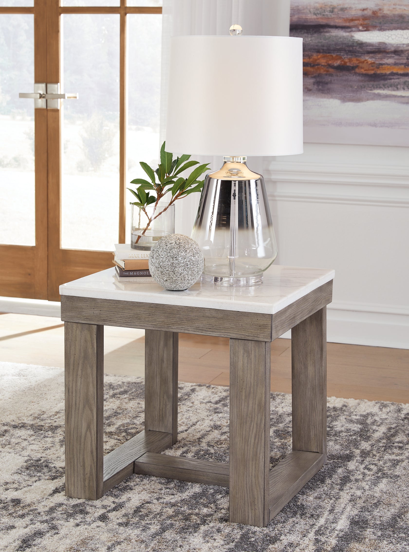 Loyaska Brown/Ivory End Table from Ashley - Luna Furniture