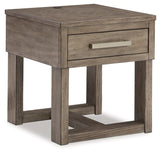 Loyaska Grayish Brown/White End Table from Ashley - Luna Furniture