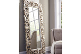 Lucia Antique Silver Finish Floor Mirror from Ashley - Luna Furniture