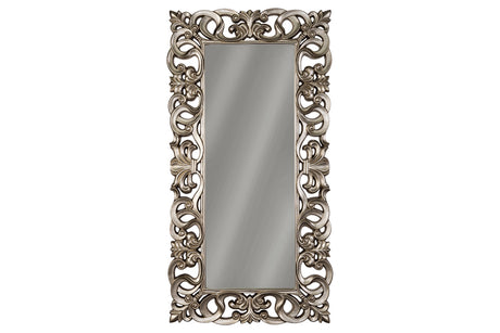 Lucia Antique Silver Finish Floor Mirror from Ashley - Luna Furniture