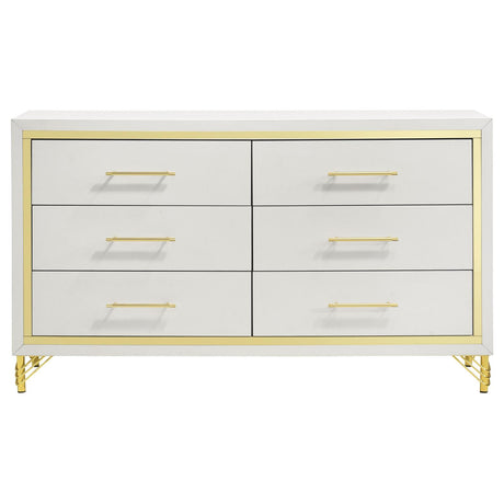 Lucia Beige 4-Piece Queen Bedroom Set with Upholstered Wingback Panel Bed from Coaster - Luna Furniture