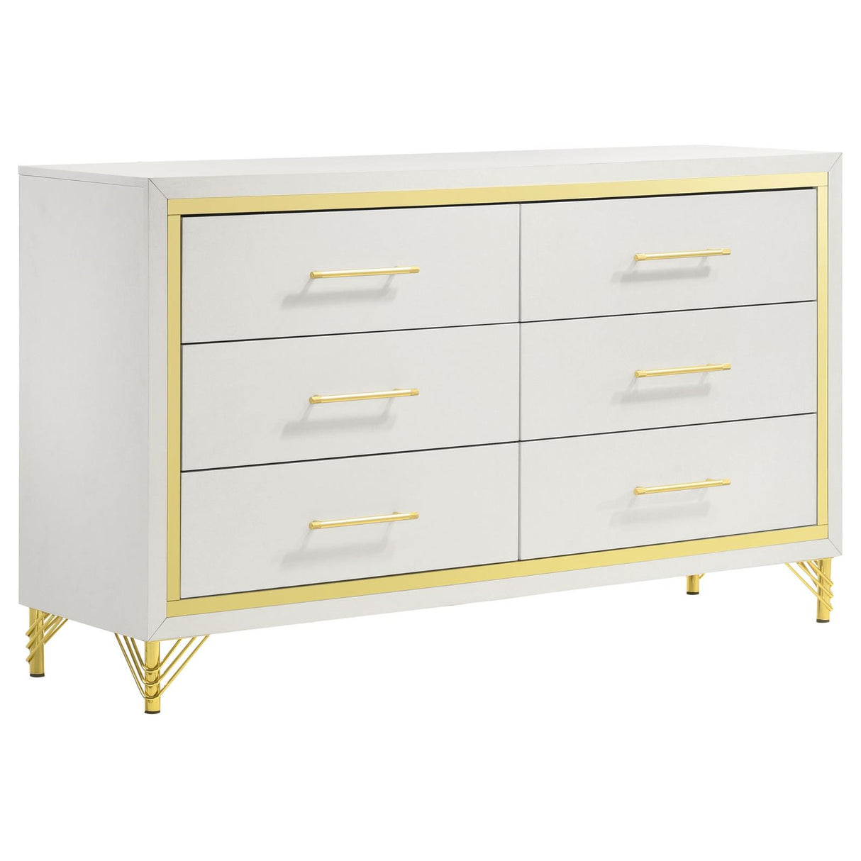 Lucia Beige Bedroom Set with Upholstered Wingback Panel Bed from Coaster - Luna Furniture