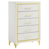 Lucia Beige Bedroom Set with Upholstered Wingback Panel Bed from Coaster - Luna Furniture