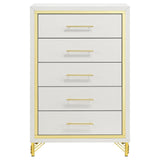 Lucia Beige Bedroom Set with Upholstered Wingback Panel Bed from Coaster - Luna Furniture