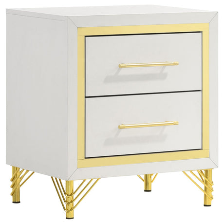 Lucia White 2-Drawer Nightstand from Coaster - Luna Furniture