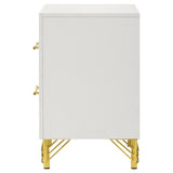 Lucia White 2-Drawer Nightstand from Coaster - Luna Furniture