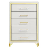 Lucia White 5-Drawer Bedroom Chest from Coaster - Luna Furniture