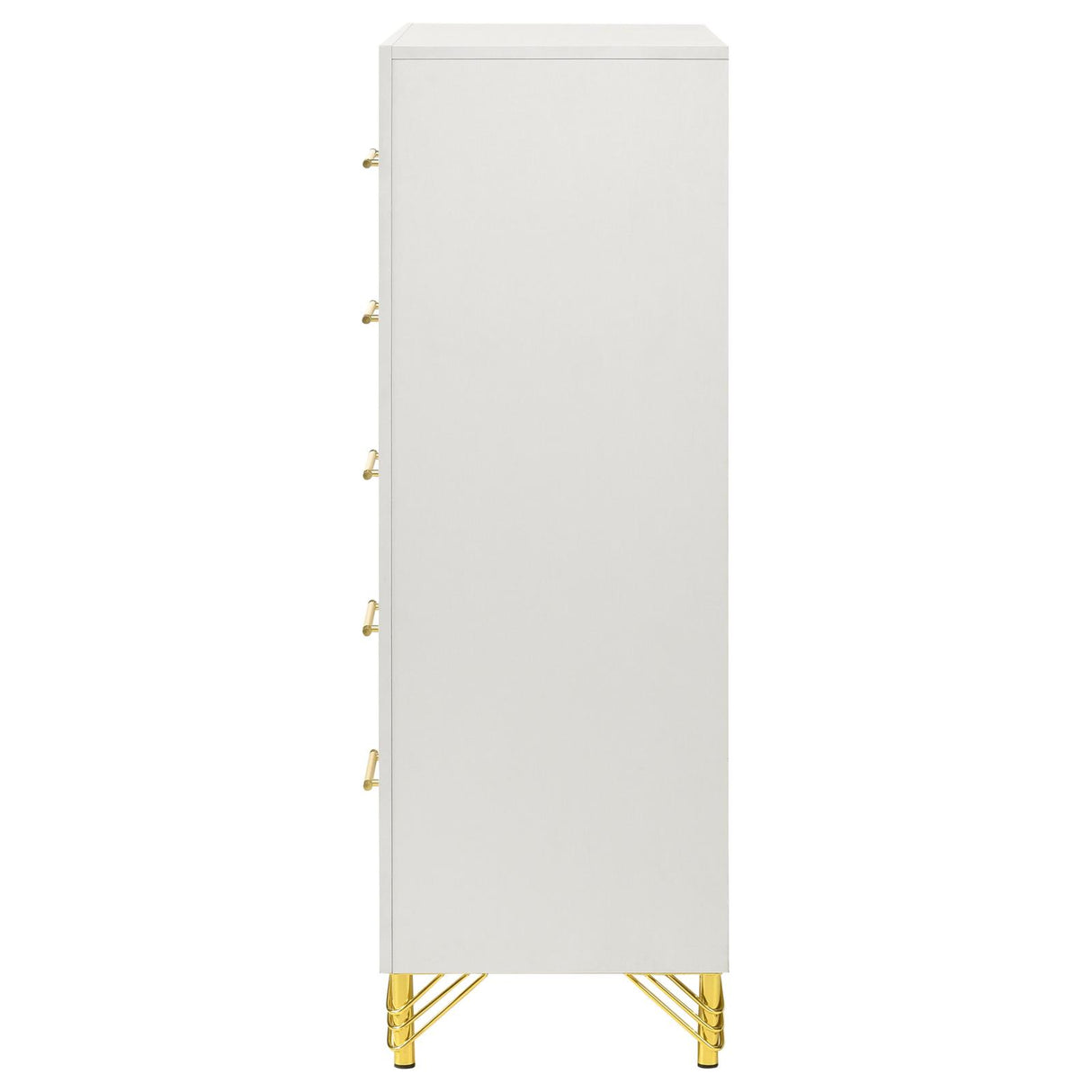 Lucia White 5-Drawer Bedroom Chest from Coaster - Luna Furniture