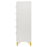 Lucia White 5-Drawer Bedroom Chest from Coaster - Luna Furniture