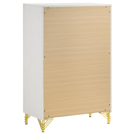 Lucia White 5-Drawer Bedroom Chest from Coaster - Luna Furniture