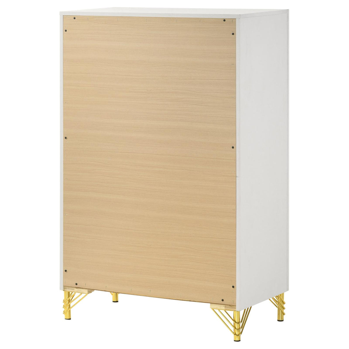 Lucia White 5-Drawer Bedroom Chest from Coaster - Luna Furniture